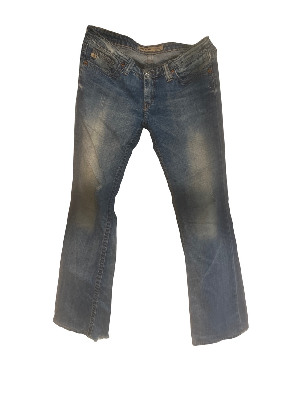 Big Star Women Faded Blue Distressed Jeans Size 30XL (BIN1-14)